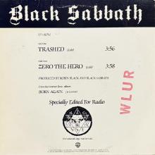 BLACK SABBATH - Trashed / Zero The Hero (Promo) 12