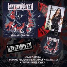 LEATHERWITCH - Beast Inside (Ltd 300 / Red Black Splatter, Patch, Signed Photo, Beer Coaster) 7